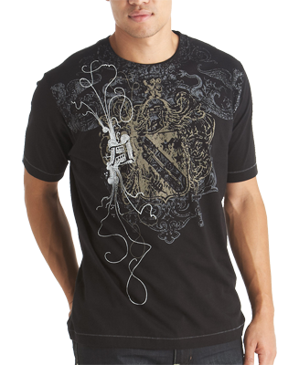 Pronto Blue Black and Gold Graphic Tee